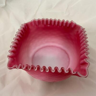 .117. Art Glass Brideâ€™s Bowl | Re-Silvered Stand | c. 1890