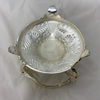 .117. Art Glass Brideâ€™s Bowl | Re-Silvered Stand | c. 1890