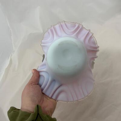 .120. Pink Satin Glass Basket | c. 1900