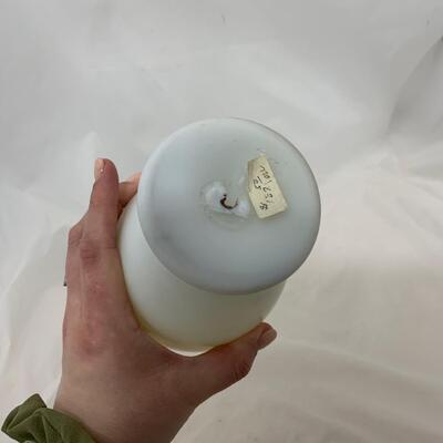 .126. Yellow Satin Glass Vase