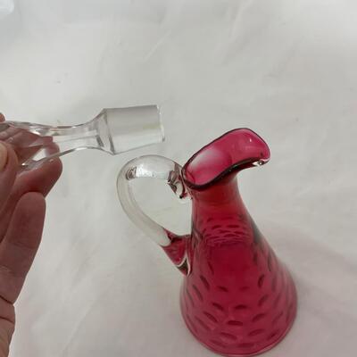 .128. Cranberry Thumbprint Ewer | c. 1900