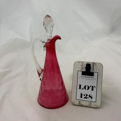 .128. Cranberry Thumbprint Ewer | c. 1900