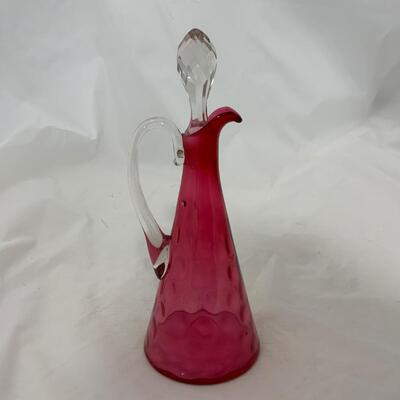 .128. Cranberry Thumbprint Ewer | c. 1900