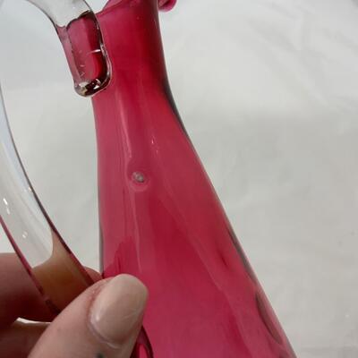 .128. Cranberry Thumbprint Ewer | c. 1900