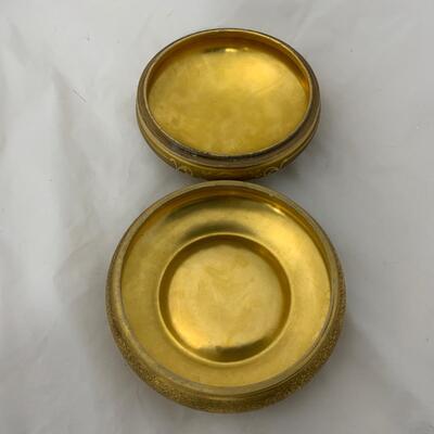 .129. 22k Goldware Covered Dish | Hand Painted | c. 1890