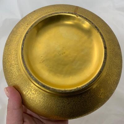 .129. 22k Goldware Covered Dish | Hand Painted | c. 1890