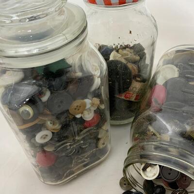 .130. Diggerâ€™s Paradise! | 3 Jars of Antique and Vintage Buttons