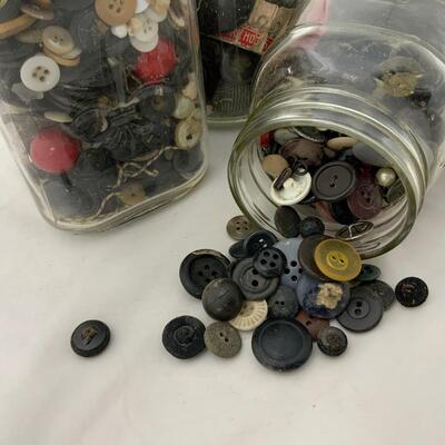 .130. Diggerâ€™s Paradise! | 3 Jars of Antique and Vintage Buttons
