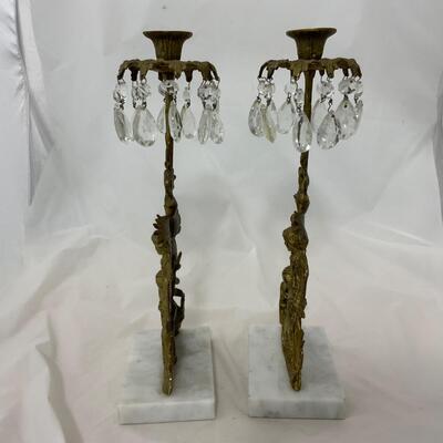 .131. Brass and Marble Girandoles | c. 1860
