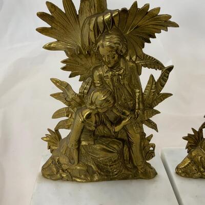 .131. Brass and Marble Girandoles | c. 1860