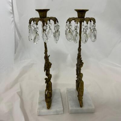 .131. Brass and Marble Girandoles | c. 1860