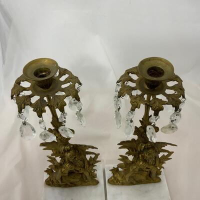 .131. Brass and Marble Girandoles | c. 1860