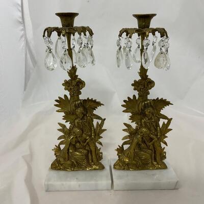 .131. Brass and Marble Girandoles | c. 1860