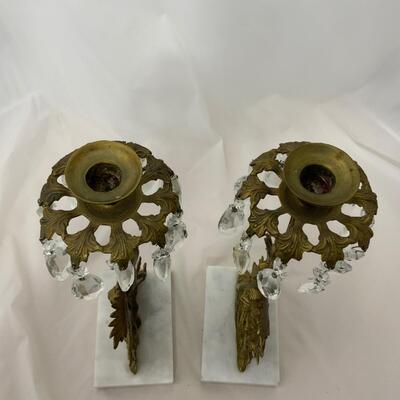 .131. Brass and Marble Girandoles | c. 1860