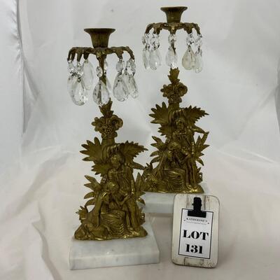 .131. Brass and Marble Girandoles | c. 1860