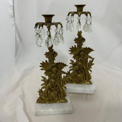 .131. Brass and Marble Girandoles | c. 1860
