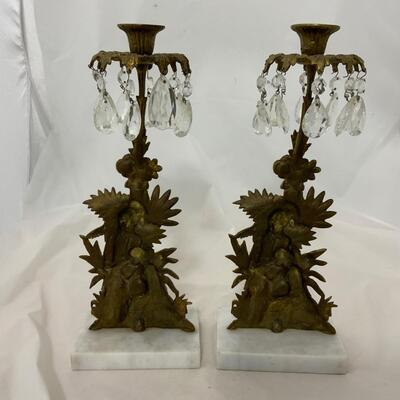 .131. Brass and Marble Girandoles | c. 1860