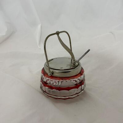 .140. Ruby Cut Glass Bread and Butter Pickle Castor | c. 1890