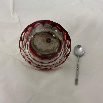 .140. Ruby Cut Glass Bread and Butter Pickle Castor | c. 1890