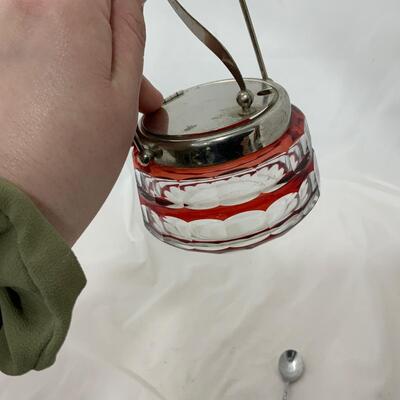 .140. Ruby Cut Glass Bread and Butter Pickle Castor | c. 1890