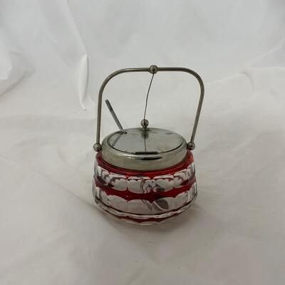 .140. Ruby Cut Glass Bread and Butter Pickle Castor | c. 1890