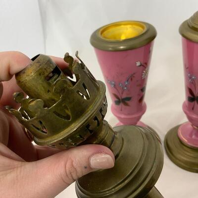 .141.  Hand Painted | Spring-Loaded | Candle Vases