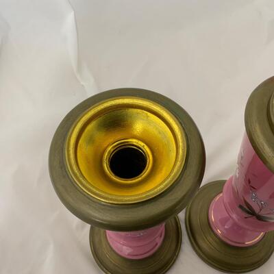 .141.  Hand Painted | Spring-Loaded | Candle Vases
