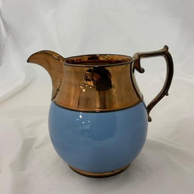 .142. Copper Lustre Pitchers and Goblet | c. 1850