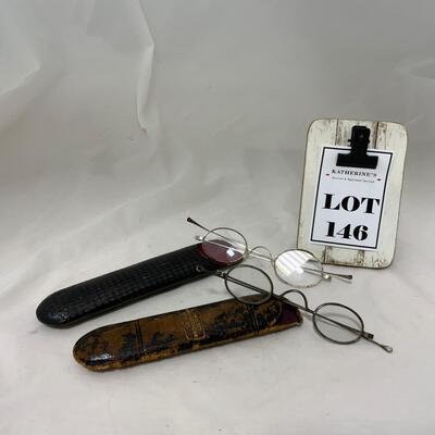 .146. Two Pair Eyeglasses | Cases | c. 1870