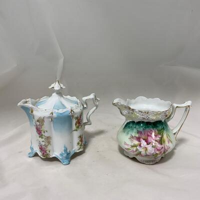 .149. Unmarked R.S. Prussia Creamer and Teapot | c. 1890