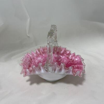 .152. Pink Thorn Handle Basket | c. 1880