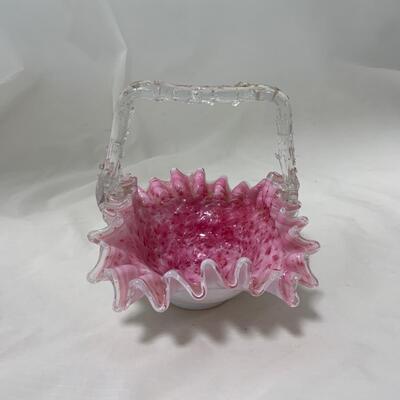 .152. Pink Thorn Handle Basket | c. 1880