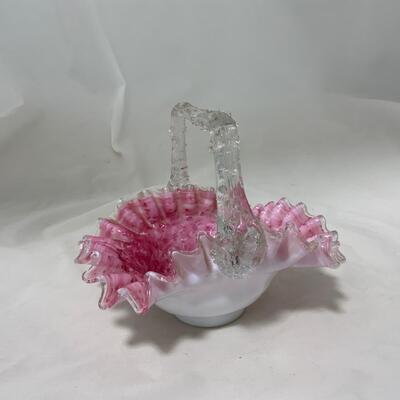 .152. Pink Thorn Handle Basket | c. 1880