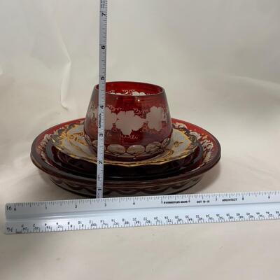 .154. Five Bohemian Glass Pieces | c. 1860