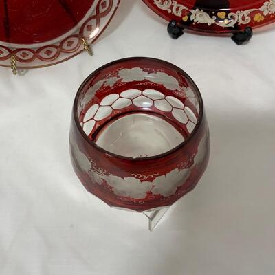 .154. Five Bohemian Glass Pieces | c. 1860