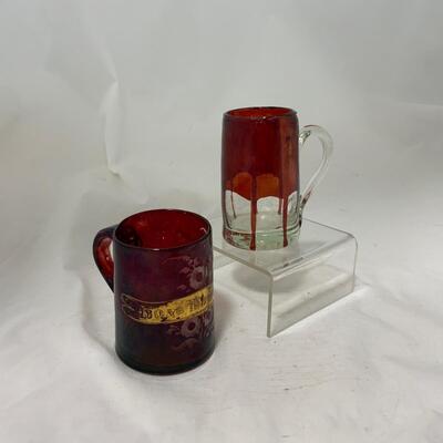 .160. Unusual Bohemian Glass Mugs | c. 1860