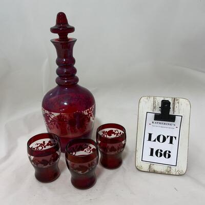 .166. Bohemian Ruby Glass | Decanter | Glasses | c. 1860