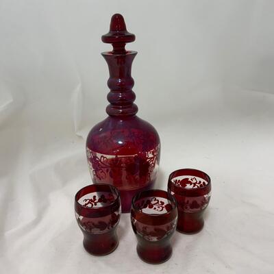 .166. Bohemian Ruby Glass | Decanter | Glasses | c. 1860