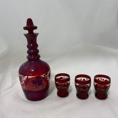 .166. Bohemian Ruby Glass | Decanter | Glasses | c. 1860