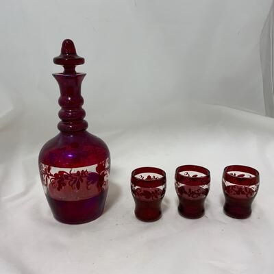 .166. Bohemian Ruby Glass | Decanter | Glasses | c. 1860