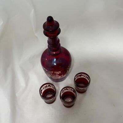 .166. Bohemian Ruby Glass | Decanter | Glasses | c. 1860