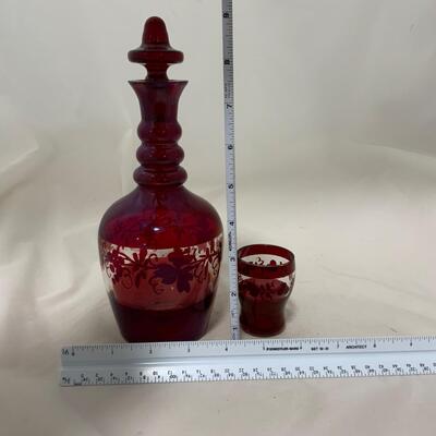 .166. Bohemian Ruby Glass | Decanter | Glasses | c. 1860