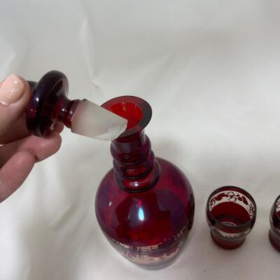 .166. Bohemian Ruby Glass | Decanter | Glasses | c. 1860