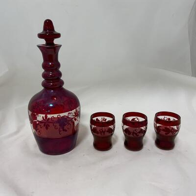 .166. Bohemian Ruby Glass | Decanter | Glasses | c. 1860