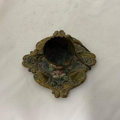 .185. Brass Egg Toothpick | Hand Painted | c. 1870