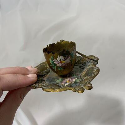 .185. Brass Egg Toothpick | Hand Painted | c. 1870