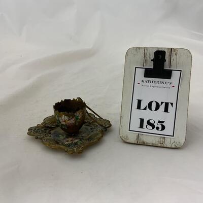 .185. Brass Egg Toothpick | Hand Painted | c. 1870