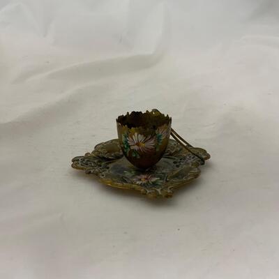 .185. Brass Egg Toothpick | Hand Painted | c. 1870