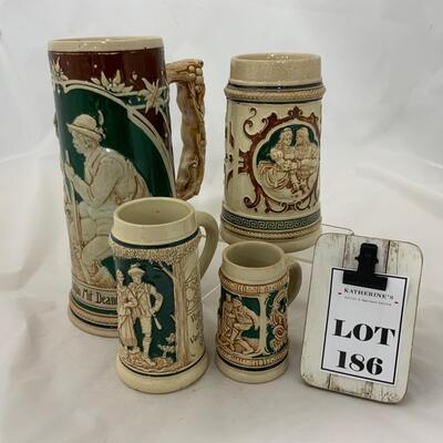 .186. Four German Steins | c. 1900
