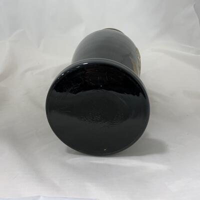 .187. Rare Find | Black Amethyst Vase | Peacock | c. 1880